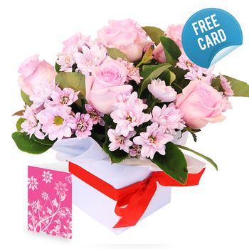 Pretty Pink with Free Card Flowers