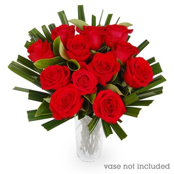Bouquet of Roses One Dozen Red Flowers