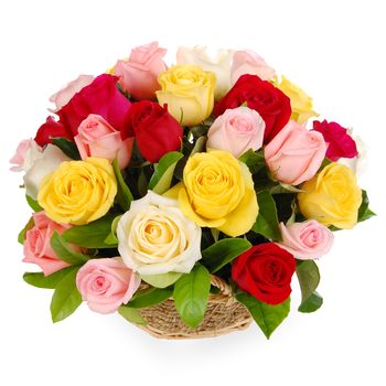 Mixed Rose Basket Flowers